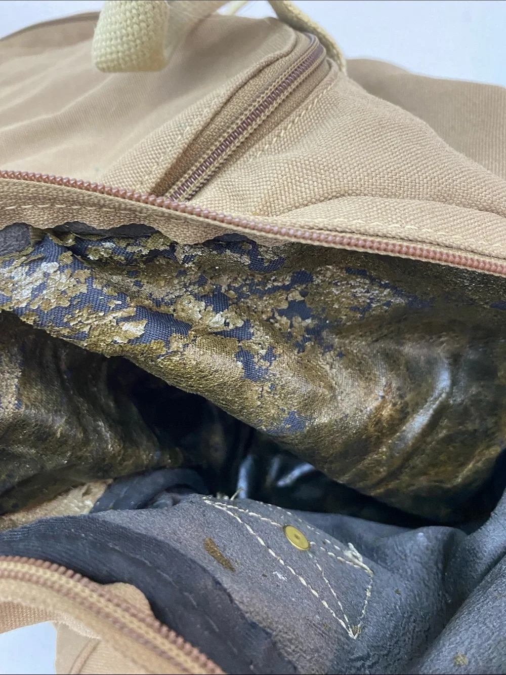 Two Eddie Bauer Ford Duffle Bags- Tan
